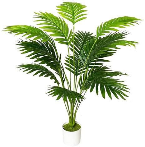 Zelihrdu Fausses Plantes Artificielles Interieur, Plante Artificielle Exterieur, Grande Faux Tropicales Arbre en Pot pour Maison Jardin Salon Chambre Bureau Décoration (80cm Paume Verte)