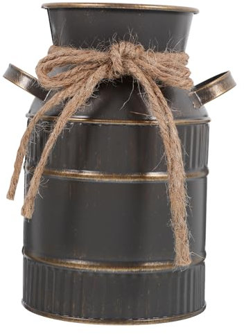 Kichvoe Milchkannenvase Im Shabb-Y-Chic-Stil Verzinktes Finish Milchkannenvase Rustikale Milchkanne Blumenvase Aus Metall Milcheimer Für Zuhause Küche Wohnzimmer Bauernhaus