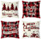 HuaMuDM Kissenbezüge, 4er Set Weihnachten Kissenbezug, Zierkissenbezug, Dekorative Kissenhülle, Kissenbezug Weihnachtsmotiv, Kissenhüllen für Deko Weihnachten, Sofa Schlafzimmer Couch Kissenbezug
