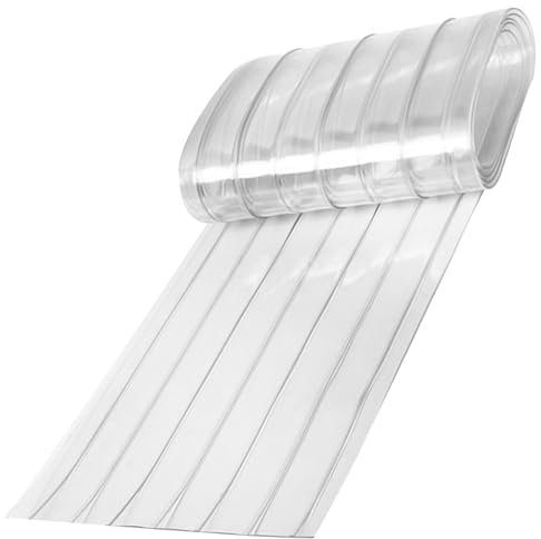 Wedhapy Türklappe für Hundehütte 200 x 18 cm transparent kältebeständig Ersatzklappen für Hundetüren wasserdicht antistatisch zuschneidbar DIY Vorhangstreifen aus Kunststoff