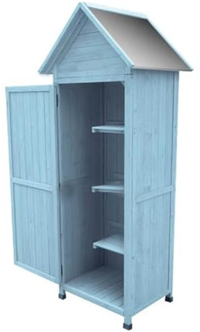 Gartenschrank Außenlagerschuppen Außenwerkzeugschrank Balkon-Kleinteileschrank(Blau)