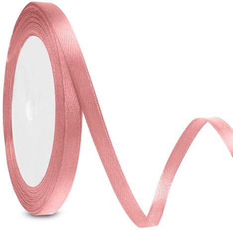 Verpackungsbänder 6mm 23m Geschenkband Rosa Geschenkband Weihnachten Schleifenband Weihnachten Satinband Rosa Stoffband Roségold Geschenkband Stoff Dekoband Geschenkverpackung Dekorative Satinbänder