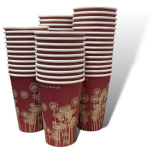 Novostyl 50 Pack 9oz Disposable Coffee | Tea | Hot Chocolate Paper Cups for Hot and Cold Drinks | Vending Disposable Tableware
