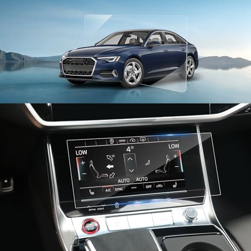 BSTW Kompatibel mit Audi A6 C8 A7 4G 2018-2024 & Audi Q7 4M Q8 2020-2024 Navigation Schutzfolie 8,6 Zoll Lower Display Gehärtes Glas Displayschutzfolie 9H Kratzfest HD Klar