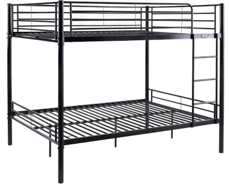 Lit superposé double Adam - Sommier inclus - 140 x 190 cm - Noir