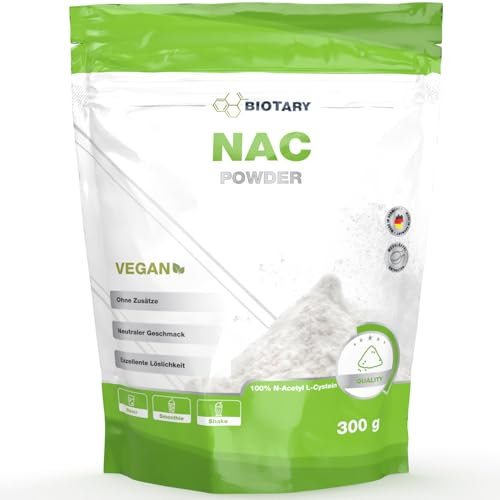 NAC Pulver | 300 g pro Beutel | 12 Monatsvorrat | Messlöffel | N-Acetyl L-Cystein | Vegan | Laborgeprüft | Hochdosiert