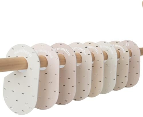 3 Sprouts Baby Closet Dividers Set of 8, Closet Organizer, Double Dot | baby clothes sizes; newborn to toddler sorting; nursery closet labels; room organization.