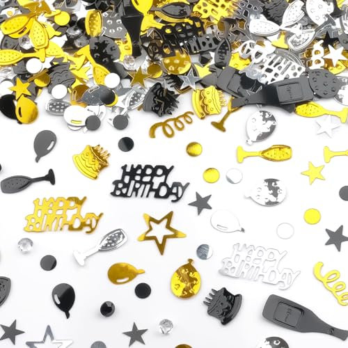 500 Stück Happy Birthday Konfetti Geburtstagsdeko, Tischdeko Geburtstag Frau Mann, Streudeko Geburtstag, für Luftschlangen Geburtstage Partys, Jubiläum Partydekorationen
