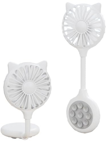 NHQZ De'Long Mini Ventilatore Portatile con ventosa Potente Ventilatore USB Ricaricabile 3 Velocità Piccola Mano Ventilatore per Viaggi Trucco ciglia Fan Bianco
