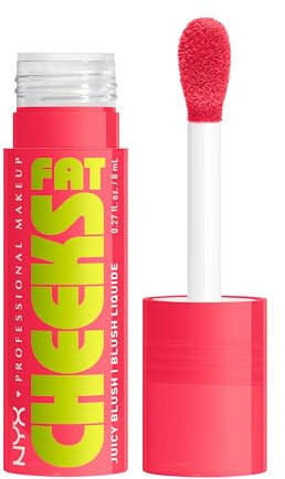 NYX Professional Makeup Fat Cheeks Juicy Blush – Flüssiges Rouge, 12H Halt, Bis zu 24H Feuchtigkeit, Mit Himbeer- & Kiwiöl, Farbe: Bouncin Berry, 8 g
