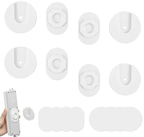 4 Pièces Support de Douille sans Poinçon Fixation de Multiprise Auto-Adhésif Support Multiprise Murale Autocollant pour Organiser Les Prises, Routeur WiFi