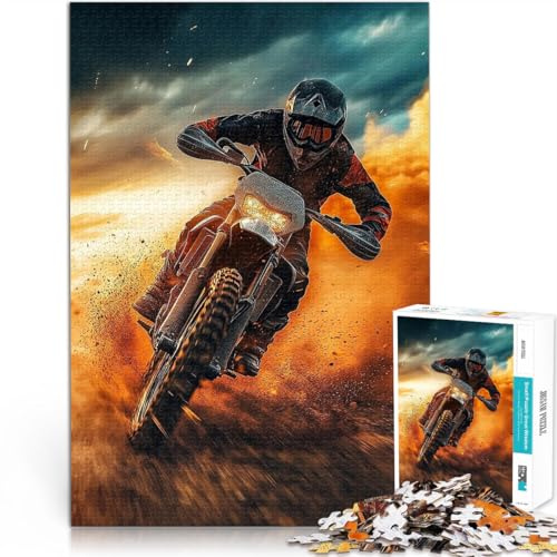 1000-Teile-Puzzle für Teenager Handgeschwindigkeitswettbewerb Enduro Motocross MX Bike Geburtstagsgeschenk, Geschenke38x26cm