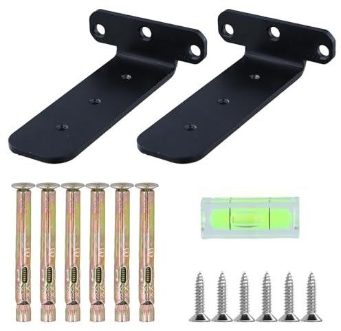 Lot de 2 Supports d'Étagère Flottants, Equerre Etagere en Forme de L, Support Etagere Murale, Fixation Etagere Invisible, Équerre Étagère Murale Charge Lourde, Support Équerre Métallique (Noir, 15 cm)