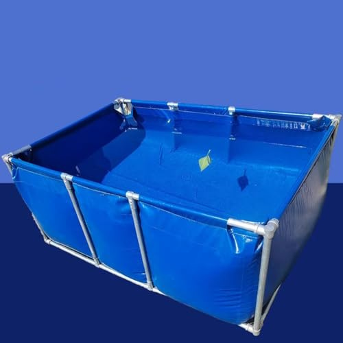 GZHERVICES Aquarium Pliable, Bassin À Poissons Koï en PVC, Bassin À Poissons avec Cadre en Toile, Piscine Hors Sol avec Cadre Durable, Bassin À Poissons Ornemental Temporaire en Toile(2x1.5x0.5m)