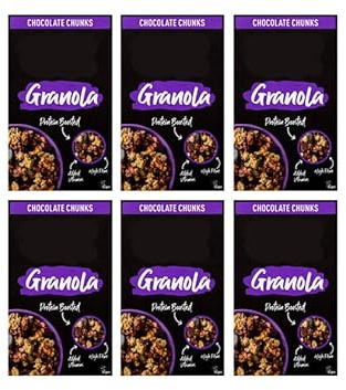 Granola Chocolate Chunks Protein Boosted Breakfast Cereal, High Fibre, Vegan, 400g,Pack Of 6