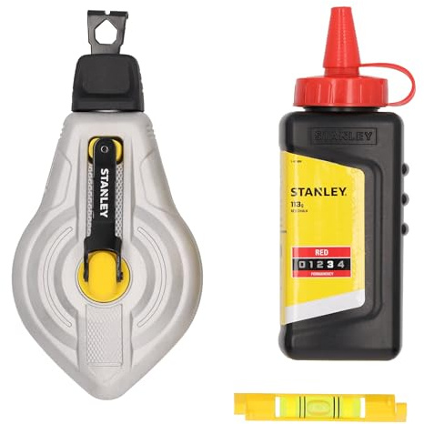 STANLEY FATMAX 30m Aluminium Red Chalk Reel Kit and Line Level, STHT47612-0