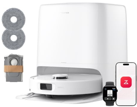 roborock Qrevo 2 Pro Set Robot Aspirapolvere Lavapavimenti 25.000Pa, Bianco | Panno Estensibile, Antigroviglio, Autopulizia Panno 75°C, Rimozione Automatica dei Panni, Evita Ostacoli