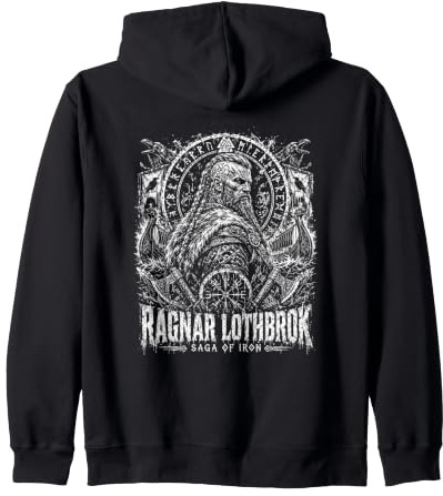 Ragnar Lothbrok Saga Of Iron Viking Myth Legend Zip Hoodie