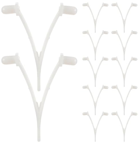 SKISUNO Clip V de Remplacement Multifonctionnel en Plastique Blanc 12 Pièces Accessoire Filet de Piscine pour Perche D'écumoire de Piscine pour Camping