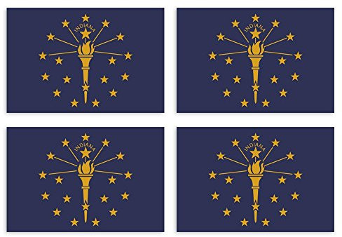 Kiwistar Aufkleber 4,5 x 3 cm Indiana Indianapolis - Bundesstaat Autoaufkleber USA Flagge Länder Wappen Fahne Sticker Kennzeichen - Auto - Fahrrad - LKW
