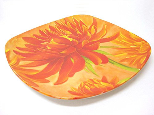 BAJOPLATO BAJO PLATO BANDEJA PRESENTACION DONG PORCELANA DALIA ROJA