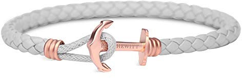 PAUL HEWITT Anker Armband PHREP Lite mit der Option Einer individuellen Wunschgravur - Lederarmband mit Anker Schmuck aus Edelstahl (Roségold)