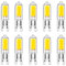 HUAMu LED G9 2W LED COB Bulb 250LM, AC220-240V, Cold White 6000K, Lampadina a risparmio energetico CRI80, Full Glass, Lampadina alogena 25W equivalente, Angolo a fascio 360 °, 10 confezioni