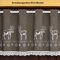 HeichkelL Scheibengardine Kurzstores 1 Stück Gardine für Küche Stangendurchzug Blickdicht Bistrogardine Elch-Muster Kaffee Höhe×Breite 45×150cm