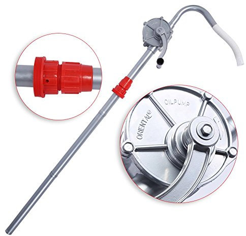 Riuty Kraftstoff-Handpumpe, selbstansaugende Mehrzweckpumpe Selbstansaugende rotierende Handölpumpe Diesel-Fass-Fass-Siphon-Transfer-Handkurbel-Ölfass-Fass-Pumpe