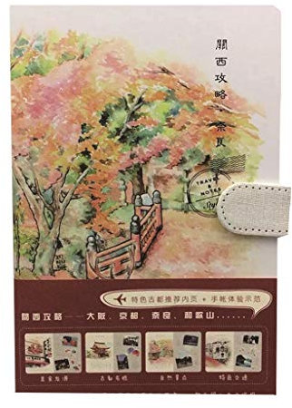 ZCX A5 Notizbuch mit magnetischer Schnalle, japanischer Stil, handbemalt, Reisereisen, Gourmet-Buch, farbig bemalt, handgezeichnetes Tagebuch, Schreibwaren, Notizbücher und Memobücher (Farbe: B)
