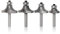 Mesee Set of 4 Round Over Edging Router Bits 1/4-Inch Shank Corner Roundover Beading Router Bit Set Woodworking Milling Cutter Tools, 1/4, 3/8, 7/16,1/2 Radius (Silver)