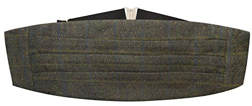 Kummerbund aus Tweed, Wacholdergrün kariert