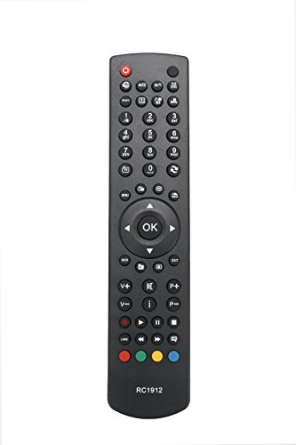 VINABTY RC-1912 RC1912 Mando a Distancia para Telefunken TV D32H182C3C D32H182N3C D32H182Q3 D32H189R2 D32H272N3 L24H125A3 L24H125A3D L24H125N3 L24H125N3D L24H180I3D L24H180N3D L24H185B3V2 L24H185I3
