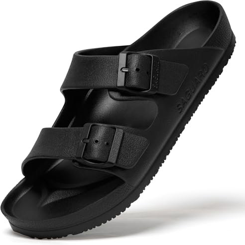 SAGUARO Estivi Infradito Uomo Spiaggia Sabot Eva Ciabatte Piscina Pantofole Donna Giardino Zoccoli Nero 44