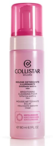 Collistar aufhellendes Reinigungsmousse, beruhigende Gesichtsreinigung, entfernt sanft Make-up-Spuren, Unreinheiten und Verschmutzungen aus dem Gesicht, hinterlässt eine weiche Haut,180ml