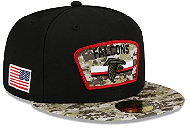 New Era Atlanta Falcons NFL On Field 2021 Salute to Service Black 59Fifty Basecap - 7 1/2-60cm (XL)