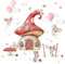 Little Deco Wandsticker Wandtattoo Kinderzimmer Mädchen Mäuse mit Ballons Wandaufkleber Wandbild Mädchenzimmer Pilz Haus Rosa Bienen Wanddeko Schmetterlinge DL740-2