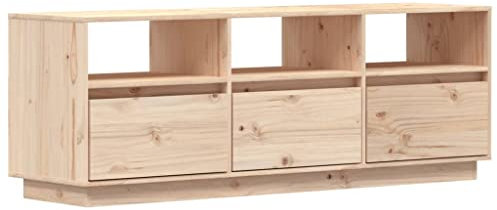 vidaXL TV Schrank Lowboard TV Möbel Tisch Board Sideboard Fernsehtisch Fernsehschrank HiFi-Schrank Wohnzimmer 140x37x50cm Massivholz Kiefer