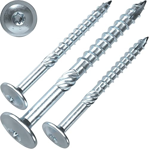 SCREW REBEL Tellerkopfschrauben 10 x 200 mm, EU-Zulassung, 50 Stück, hell verzinkt