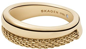 Skagen Women's Merete Gold-Tone Stainless Steel Stack Ring, Size 9 (Model: SKJ1601710)