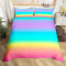 Homemissing Rose Bleu Stripes Parure de Lit 220x240cm Arcenciel Stripes Housse de Couette Multicolor Sets de Housse de Couette Respirant Gradient Arcenciel Color Parure Housse de Couette