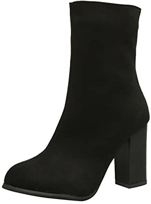 Kobilee Anfibi Donna Platform Eleganti Scamosciati Pelle Stivali Calzino Chunky Morbidi Bassi Autunnali Invernali Stivaletti Anfibi Stringati Cowboy Comode con Tacco Ankle Chelsea Boots