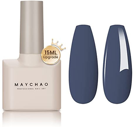 MAYCHAO Gel Nail Polish, 15ML Haze Blue Gel Nail Polish, Soak Off UV LED Nail Varnish Nail Art Starter Manicure Salon DIY at Home, 0.5 OZ