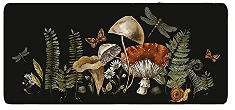Boho Wicca heidnische Schreibtischunterlage Magische Hexe Pilz Forager Mauspad Mauspad für Laptop Computer rutschfeste Gummiunterseite (900 x 400 x 4 mm) Farbe: Magische Hexe Pilz Forager