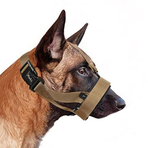 HEELE Maulkorb für Hund HundeMaulkorb Weiche Gepolstert Kein Mehr Scheuern HundeMaulkörb Verstellbare Schlaufe Hundemaulkorb Maulkörb Gegen Beißen Maulkorb für Kleine Mittlere Hunde, Braun, S