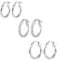 ALEXCRAFT Ohrringe Creolen Set, Damen Silber 925 Creolen Oval Klein Ohrringe, Hypoallergen Schlafen Kreolen Silber Creolen Oval Huggies Multipack Silber 925 Ohrringe Set Schmuck Damen Mädchen