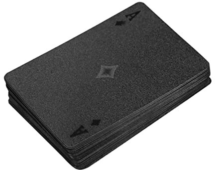 BESPORTBLE Kartenspielen Kartendeck Schwarzes Metall Partyzubehör Für Erwachsene Spielkarten Für Erwachsene Schwarzdecker Kreative Nachtpokerkarten Brettspiel-Poker Gold Blatt Schachbrett