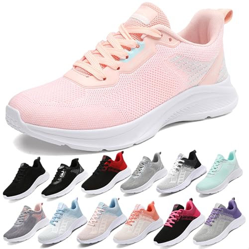 MIDQCGL Chaussures de Sport Course Homme Sneakers Femme Basket Confortable Course Légère Running Shoes 208 Pink39EU