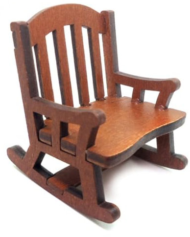 zalati Ornements Suspendus de Chaise à Bascule 1/12 Accessoire de Meubles artisanaux en Bois Faits à la Main Miniature pour la décoration d'arbre de Noël de Maison de poupée