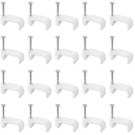 sourcing map Kabelschelle Nagelschellen, 100 Stück 14mm Kabelhalter | Eingestecktem Nagel, Kabelklemmen Kabel Organizer für TV, Lichterkette